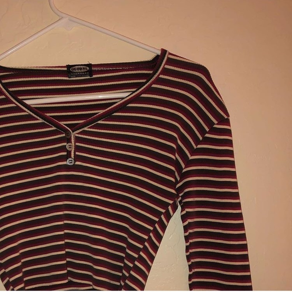 Striped cropped shirt